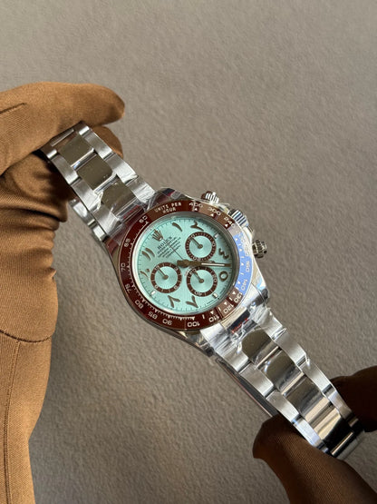 Stainless Steel 3-Link Bracelet (Blue Arabic Marker Dial) - Luxury Watch