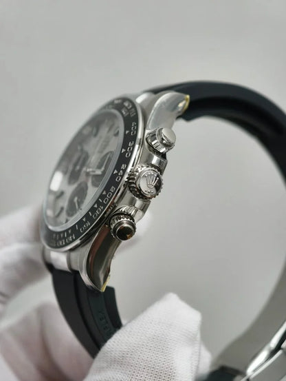 Stainless steel rubber (White Moon Dial) - Luxury Watch