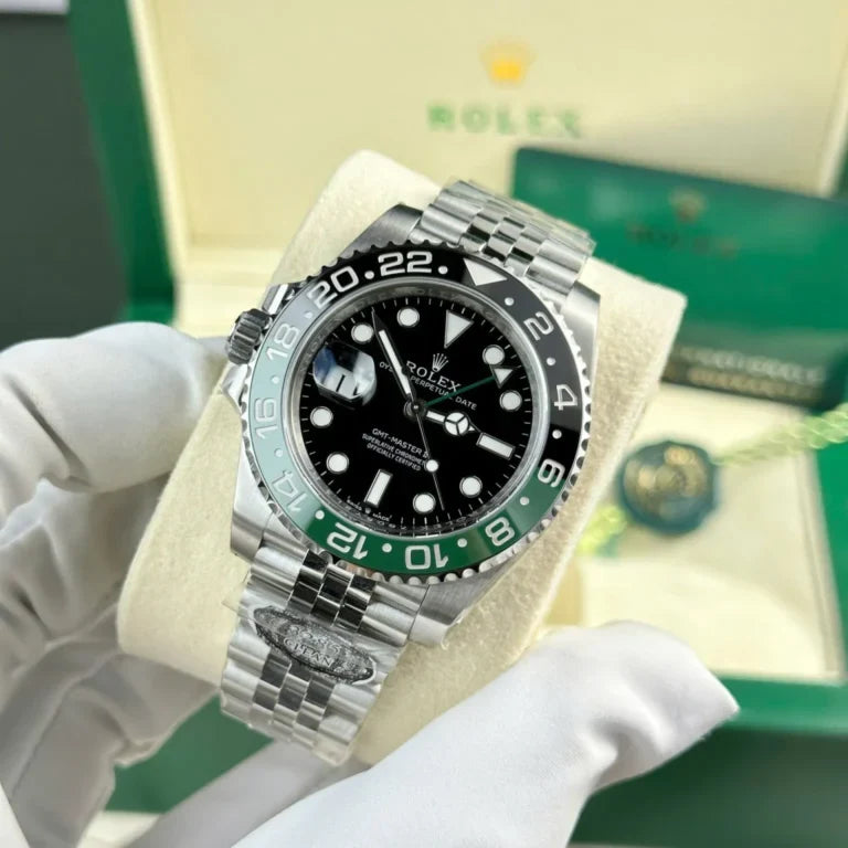 Pilot Watch II Black Dial Multi-Link (Green and Black) - Luxury Watch