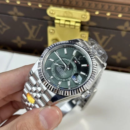 Stainless Steel Multi-Link (Green Dial) - Luxury Watch
