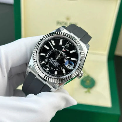 Stainless Steel Rubber (Black Dial) - Luxury Watch