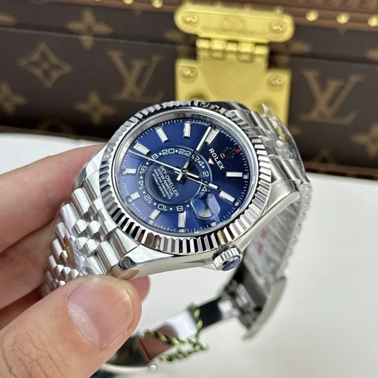 Stainless Steel Multi-Link (Blue Dial) - Luxury Watch
