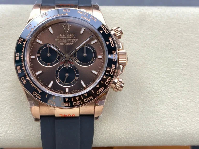 Everose Rubber Strap (Chocolate Dial) - Luxury Watch