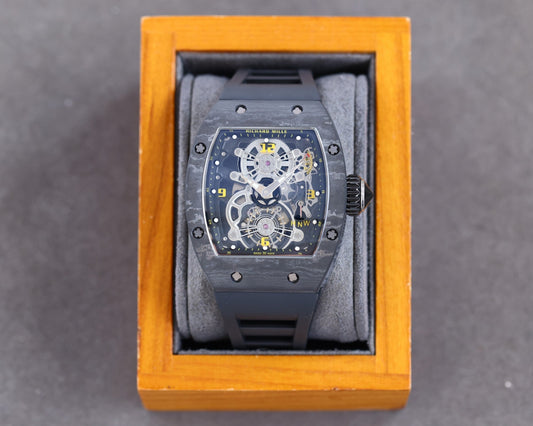 Carbon Sports Watch Black Rubber Black Dial- Luxury Watch