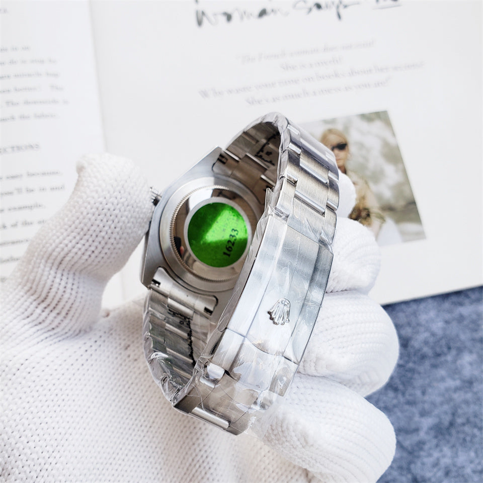41mm Stainless Steel Green Dial Three-Link Bracelet - Luxury Watch