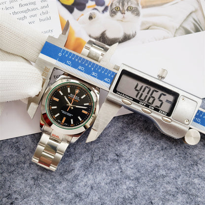 41mm Stainless Steel Three-Link Bracelet black Dial- Luxury Watch