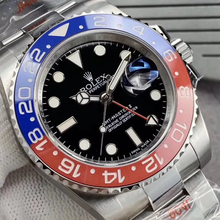 Pilot Watch II Three-Link Bracelet (Blue and Red) - Luxury Watch