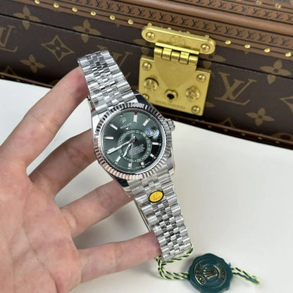 Stainless Steel Multi-Link (Green Dial) - Luxury Watch