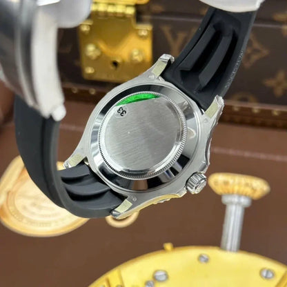 Stainless Steel Black Dial (Rubber) - Luxury Watch