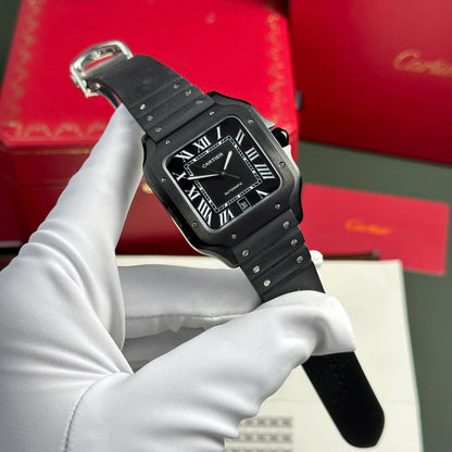 Square Watch Large Ceramic Black Dial