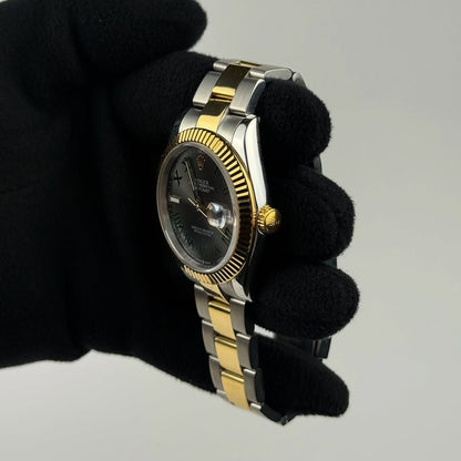 Stainless Steel Two Tone Three-Link Bracelet (Roman Numeral Dial) - Luxury Watch