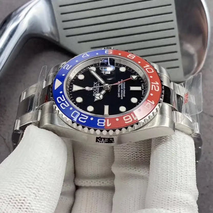 Pilot Watch II Three-Link Bracelet (Blue and Red) - Luxury Watch
