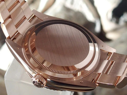 Rose Gold Three-Link Bracelet (Chocolate Dial) - Luxury Watch