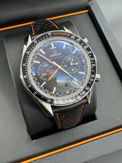 Diver Watch Leather strap Black and Orange - Luxury Watch