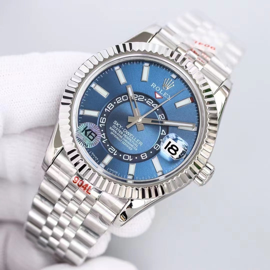 Stainless Steel Multi-Link (Blue Dial) - Luxury Watch