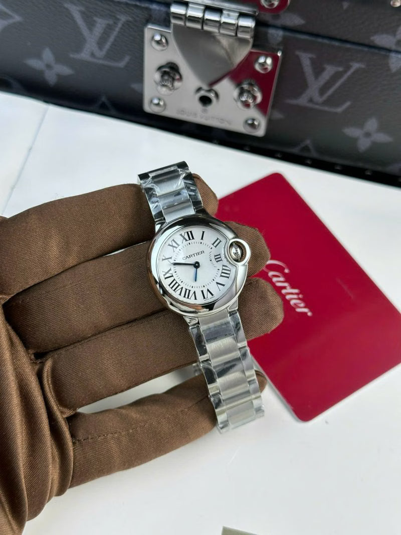 Large Circle Stainless Steel 36mm White Dial