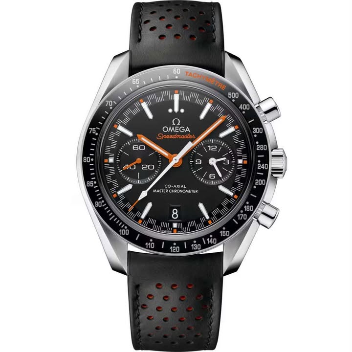 Diver Watch Leather strap Black and Orange - Luxury Watch