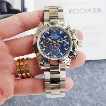 White Gold Stainless Steel (Blue Dial) - Luxury Watch