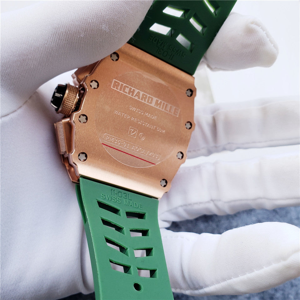 Carbon Sports Watch Rubber Green and Bronze Dial- Luxury Watch