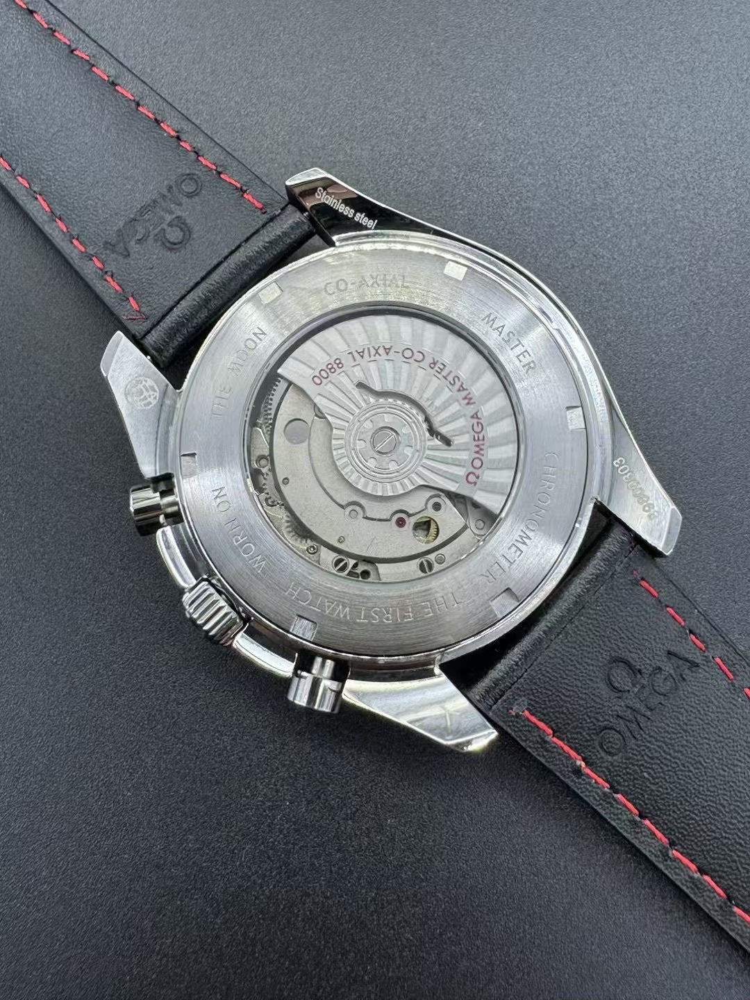 Diver Watch Leather strap Black and Orange - Luxury Watch
