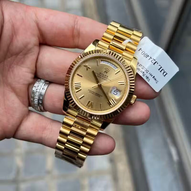 Executive Watch Gold Champagne Roman Numerals Dial