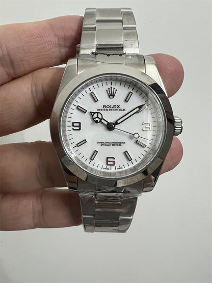 41mm Stainless Steel Multi-Link Bracelet White Dial- Luxury Watch