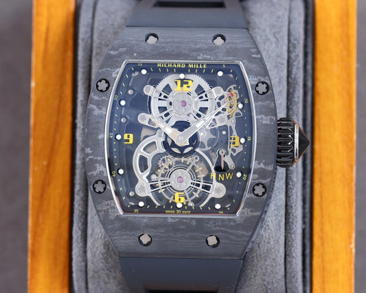 Carbon Sports Watch Black Rubber Black Dial- Luxury Watch