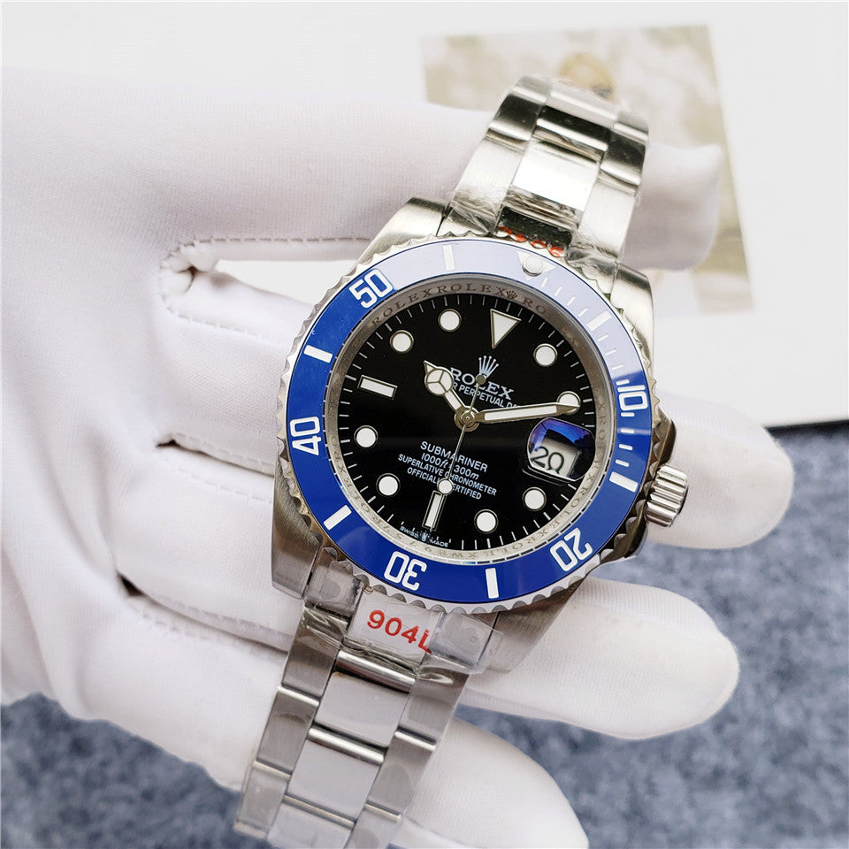 Sports Watch Steel 41mm Date (Blue and Black) - Luxury Watch