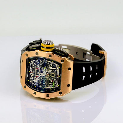 Carbon Sports Watch Rubber Black and Bronze Dial- Luxury Watch