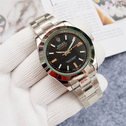 41mm Stainless Steel Three-Link Bracelet black Dial- Luxury Watch