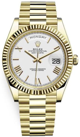 Yellow Gold Day Week White Dial - Luxury Watch