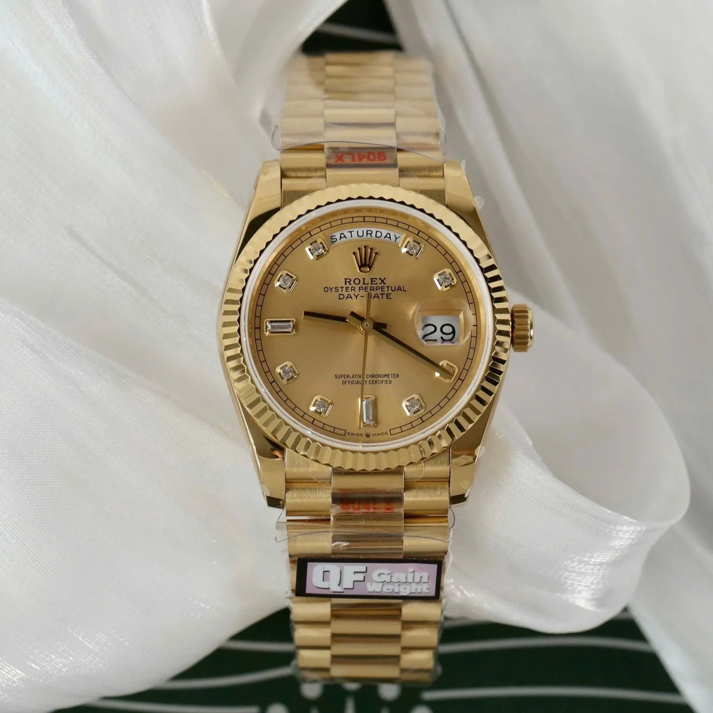 Yellow Gold Day Week Champagne Diamond Dial - Luxury Watch