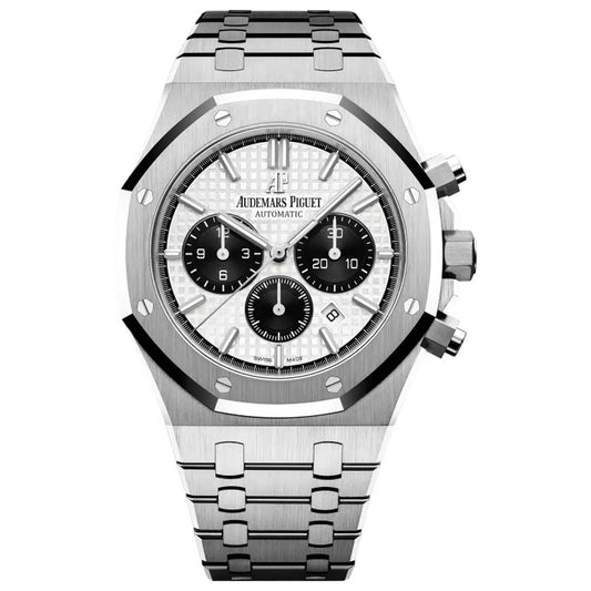 Octagon Chronograph Stainless Steel (White Dial) - Luxury Watch