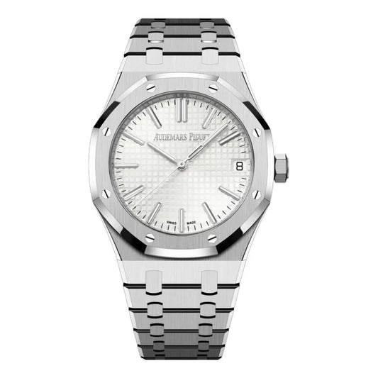 41mm Stainless Steel (White Dial) - Luxury Watch