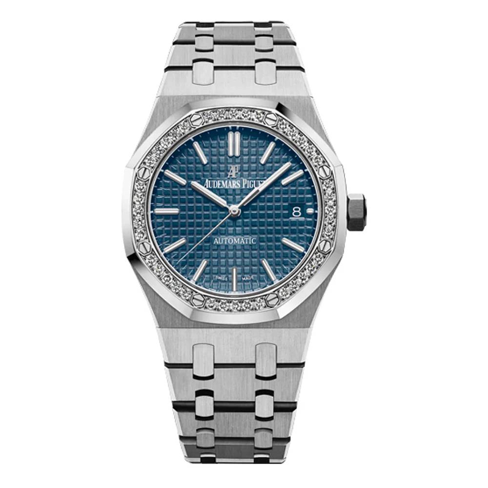 Octagon Stainless Steel Diamond Bezel ( Blue Dial) - Luxury Watch