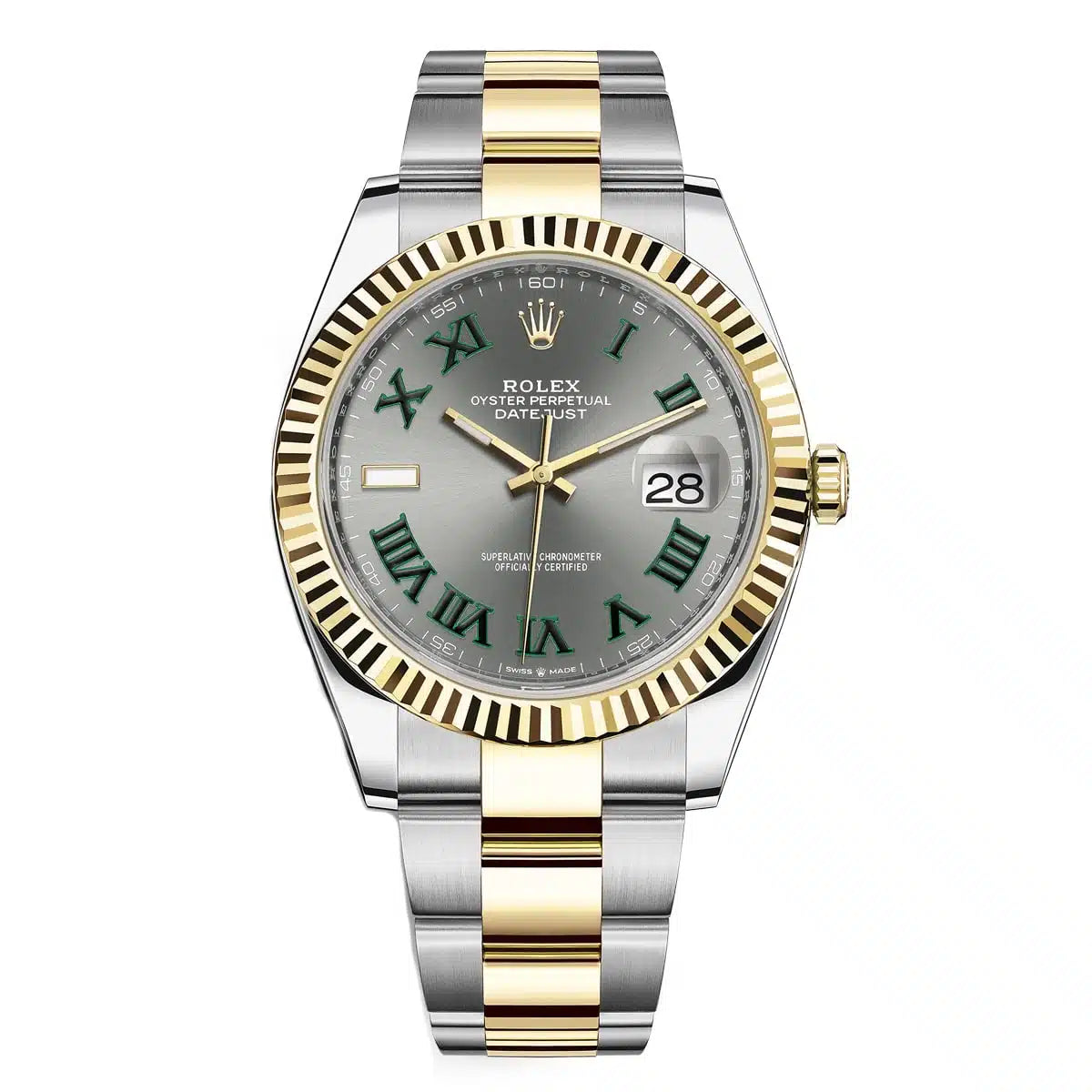 Stainless Steel Two Tone Three-Link Bracelet (Roman Numeral Dial) - Luxury Watch