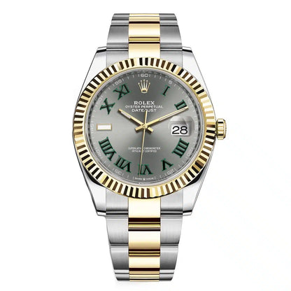 Stainless Steel Two Tone Three-Link Bracelet (Roman Numeral Dial) - Luxury Watch
