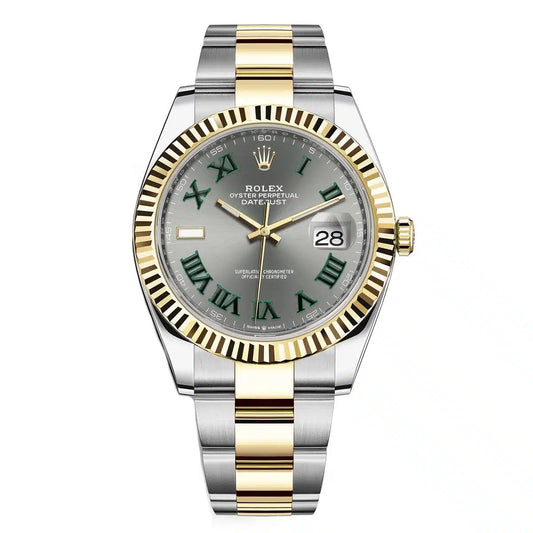 Stainless Steel Two Tone Three-Link Bracelet (Roman Numeral Dial) - Luxury Watch