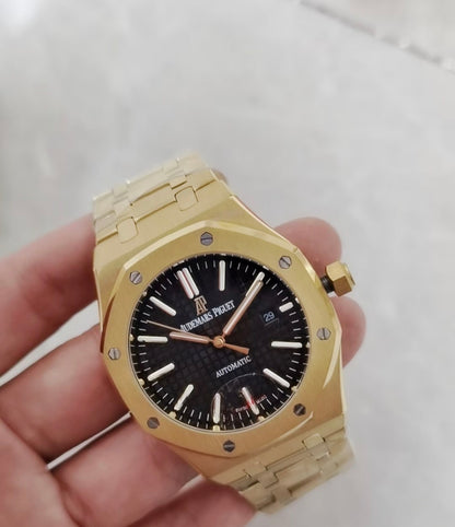 Octagon Watch Yellow Gold (Black Dial) - Luxury Watch