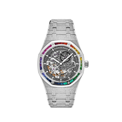 Rainbow Octagon Stainless Steel (Open Work Dial) - Luxury Watch