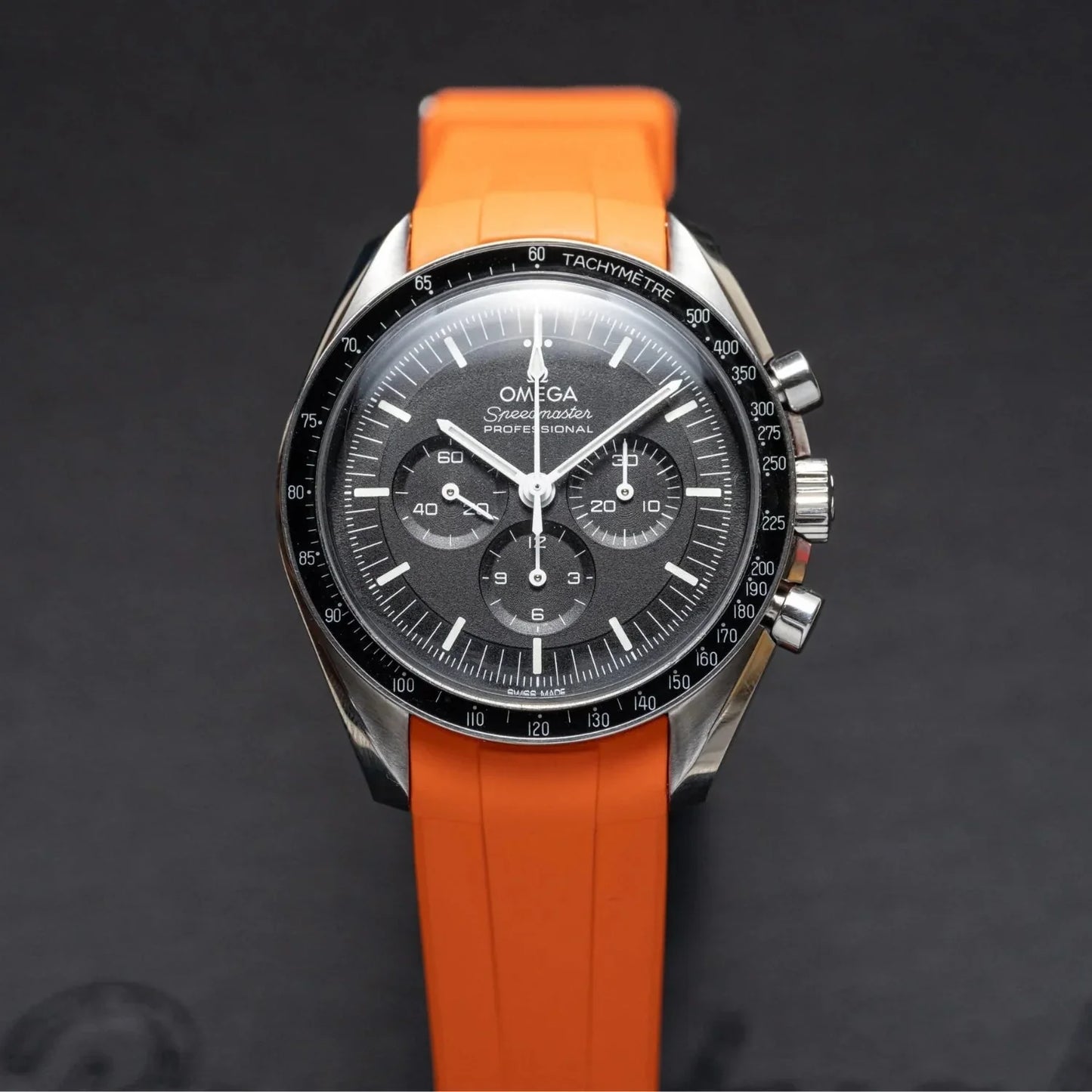 Diver Watch Orange Leather Strap Black Dial - Luxury Watch