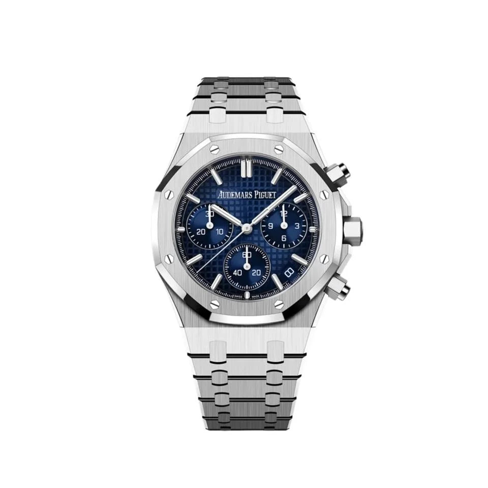 Octagon Chronograph Stainless Steel (Dark Blue Dial) - Luxury Watch