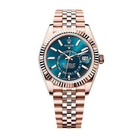 Ever Rose Gold Three-Link Bracelet (Blue Dial) - Luxury Watch