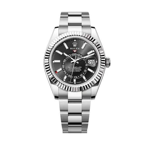 Stainless Steel Three-Link Bracelet (Black Dial) - Luxury Watch