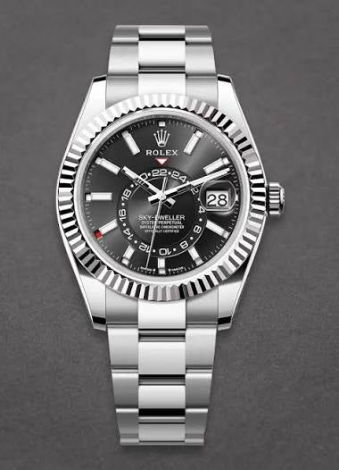 Stainless Steel Three-Link Bracelet (Black Dial) - Luxury Watch