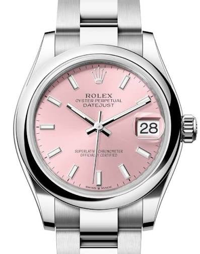 31mm Stainless Steel Three-Link Bracelet Pink Dial- Luxury Watch