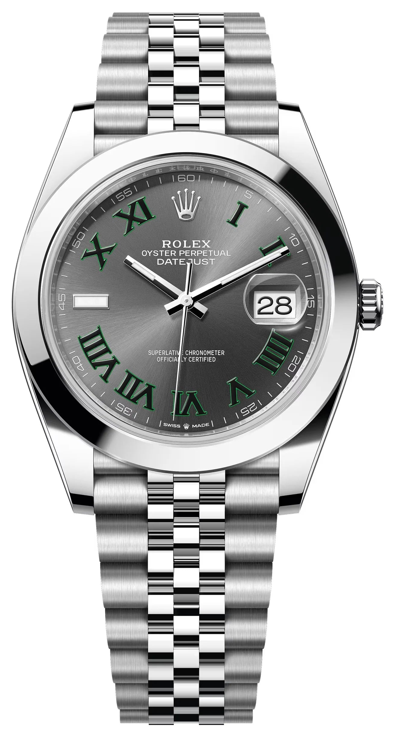 41mm Stainless Steel Three- linked Bracelet (Roman Numeral Dial) - Luxury Watch