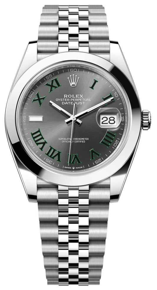 41mm Stainless Steel Three- linked Bracelet (Roman Numeral Dial) - Luxury Watch