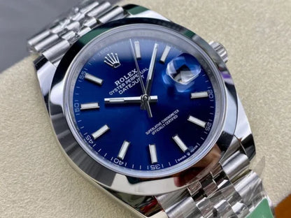 36mm Stainless Steel Multi-Link Steel Blue Dial- Luxury Watch
