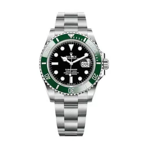 Dive Watch Stainless Steel Green Ceramic Black Dial
